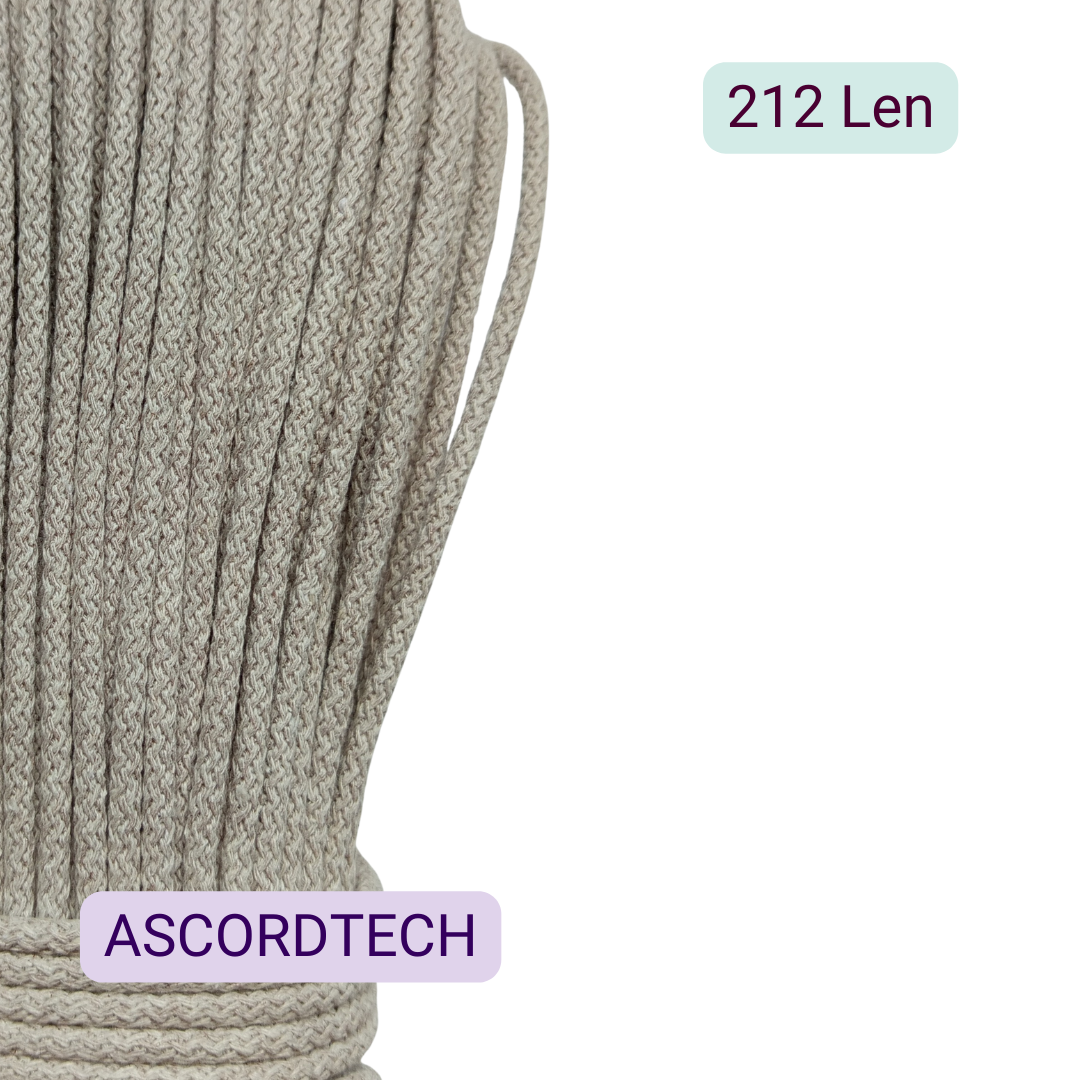Naturalny sznurek bawełniany 5 mm Len 212 – 50 m do szycia