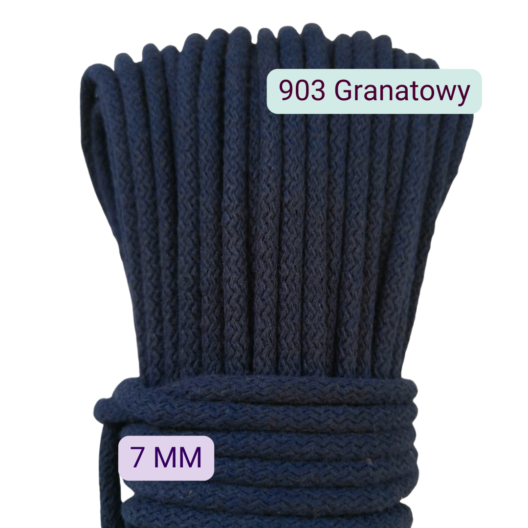 Sznurek do szycia na maszynie 7 mm – 903 Granatowy – 50 m