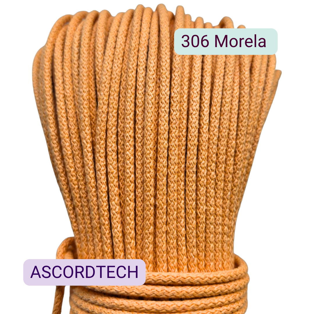 Morela 306 – morelowy sznurek bawełniany 5 mm do szycia torebek