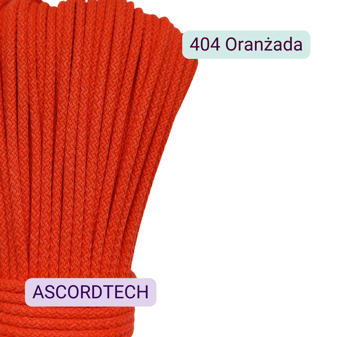 Pomarańczowy sznurek bawełniany 5 mm Oranżada 404 – 50 m do szycia