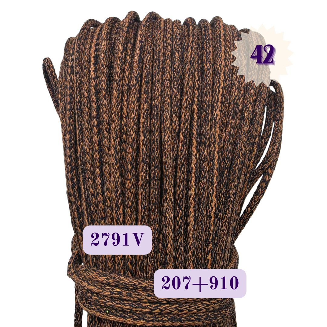 Sznurek do szycia 5 mm Melanż V Cynamon Czarny 2791V Ascordtech