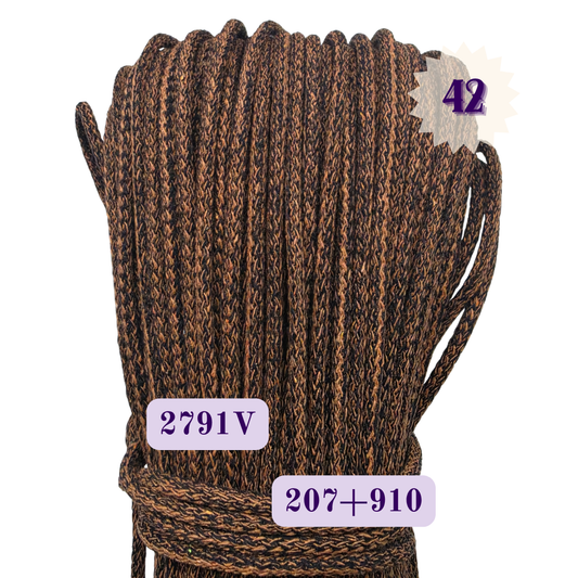 Sznurek do szycia 5 mm Melanż V Cynamon Czarny 2791V Ascordtech