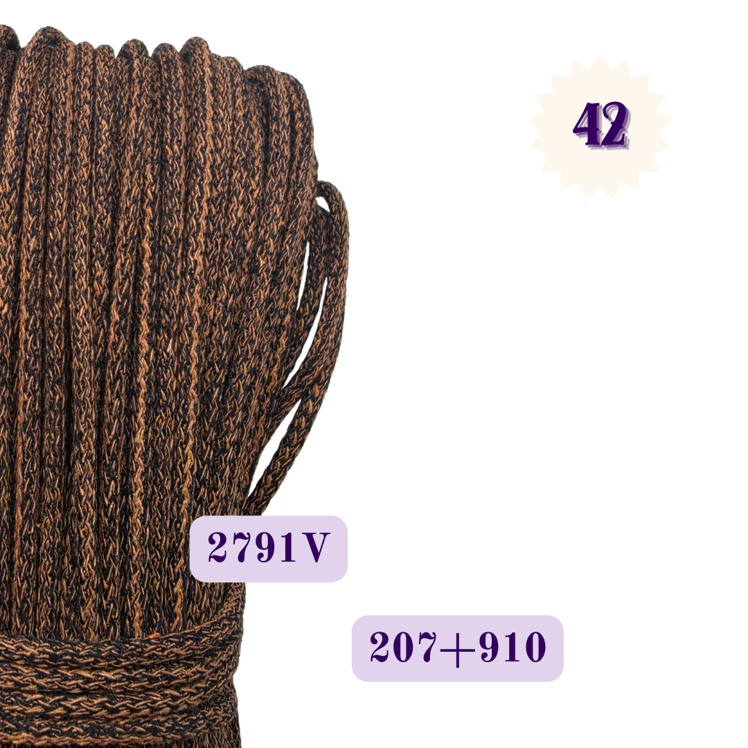 Sznurek do szycia 5 mm – Melanż V – Cynamon + Czarny | 2791V