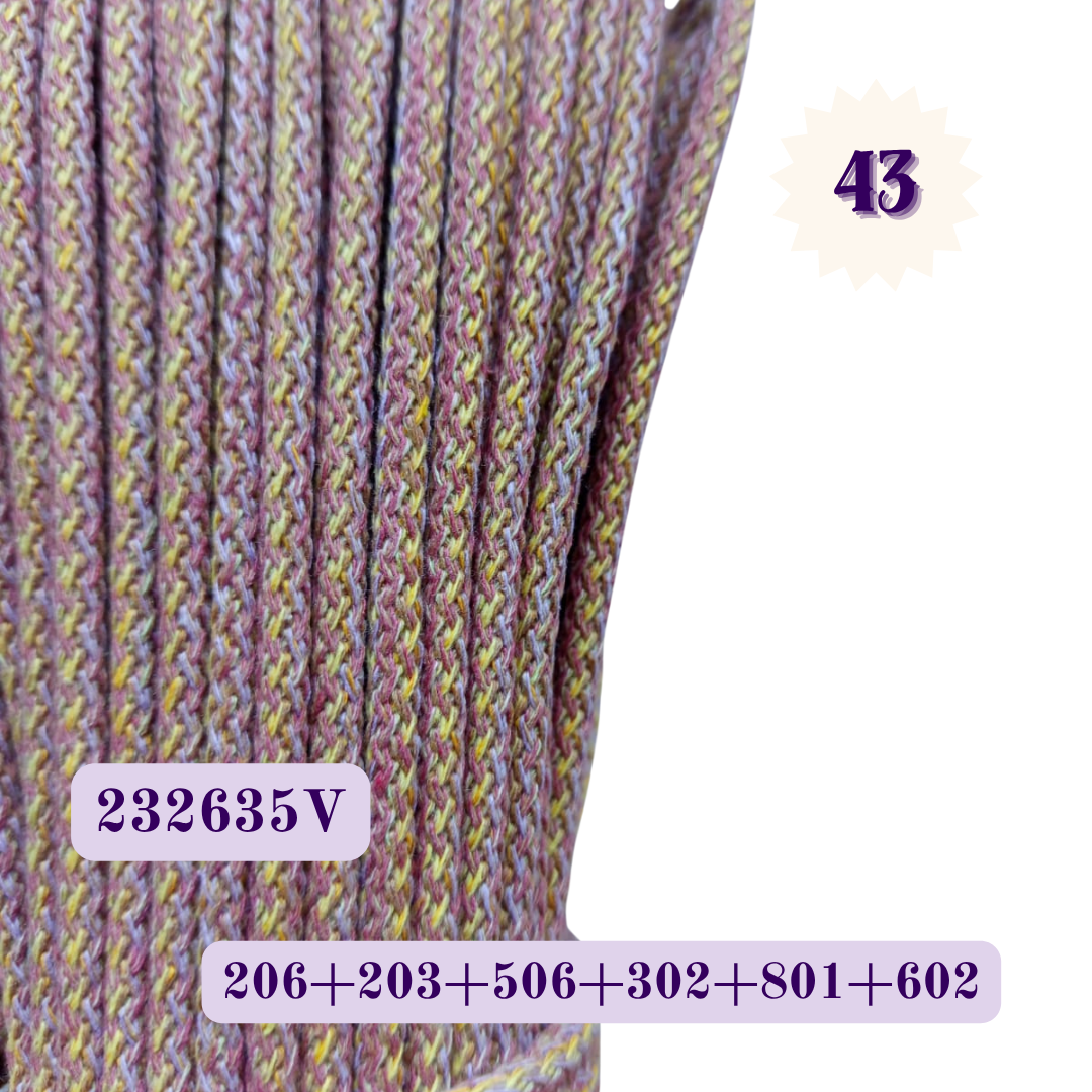 Wielokolorowy sznurek do szycia 5 mm Melanż V 6 kolorów 232635V Ascordtech