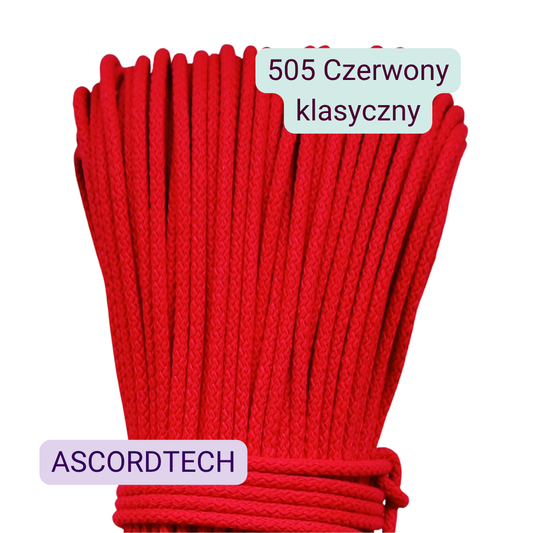 Czerwony klasyczny 505 – czerwony sznurek bawełniany 5 mm do szycia torebek

