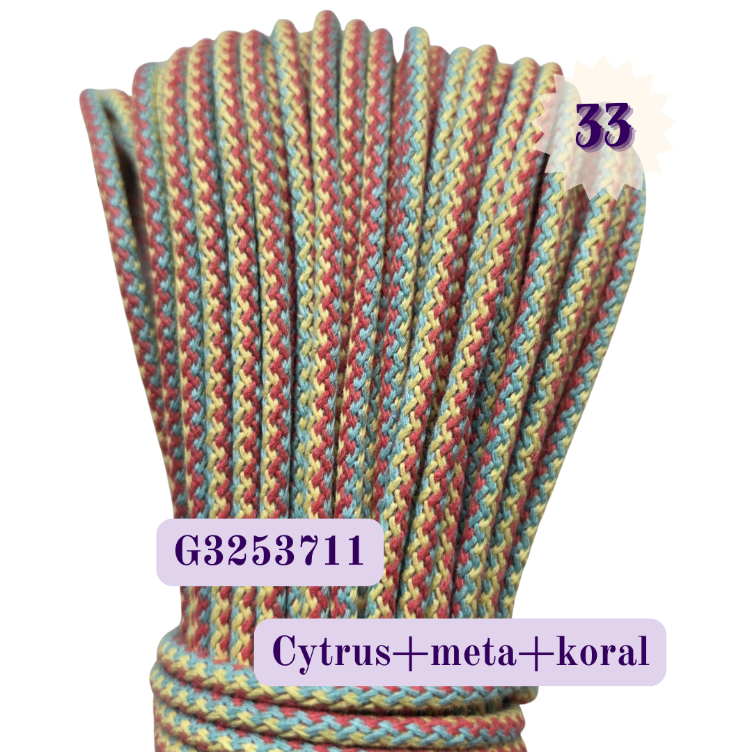 Sznurek do szycia 5 mm Melanż G Cytrus Mięta Koral G3253711 Ascordtech