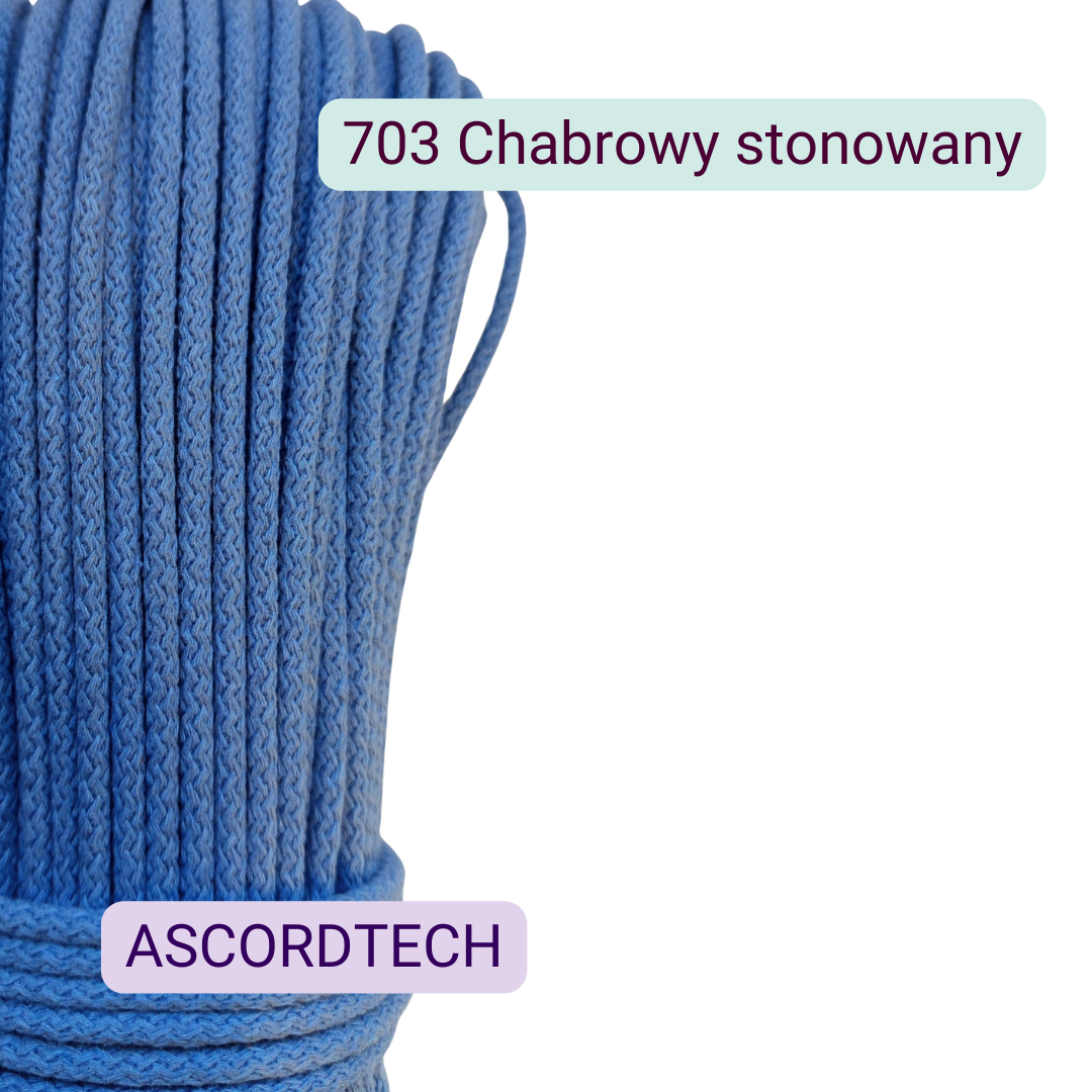 Chabrowy sznurek bawełniany 5 mm kolor 703 – 50 m do szycia na maszynie
