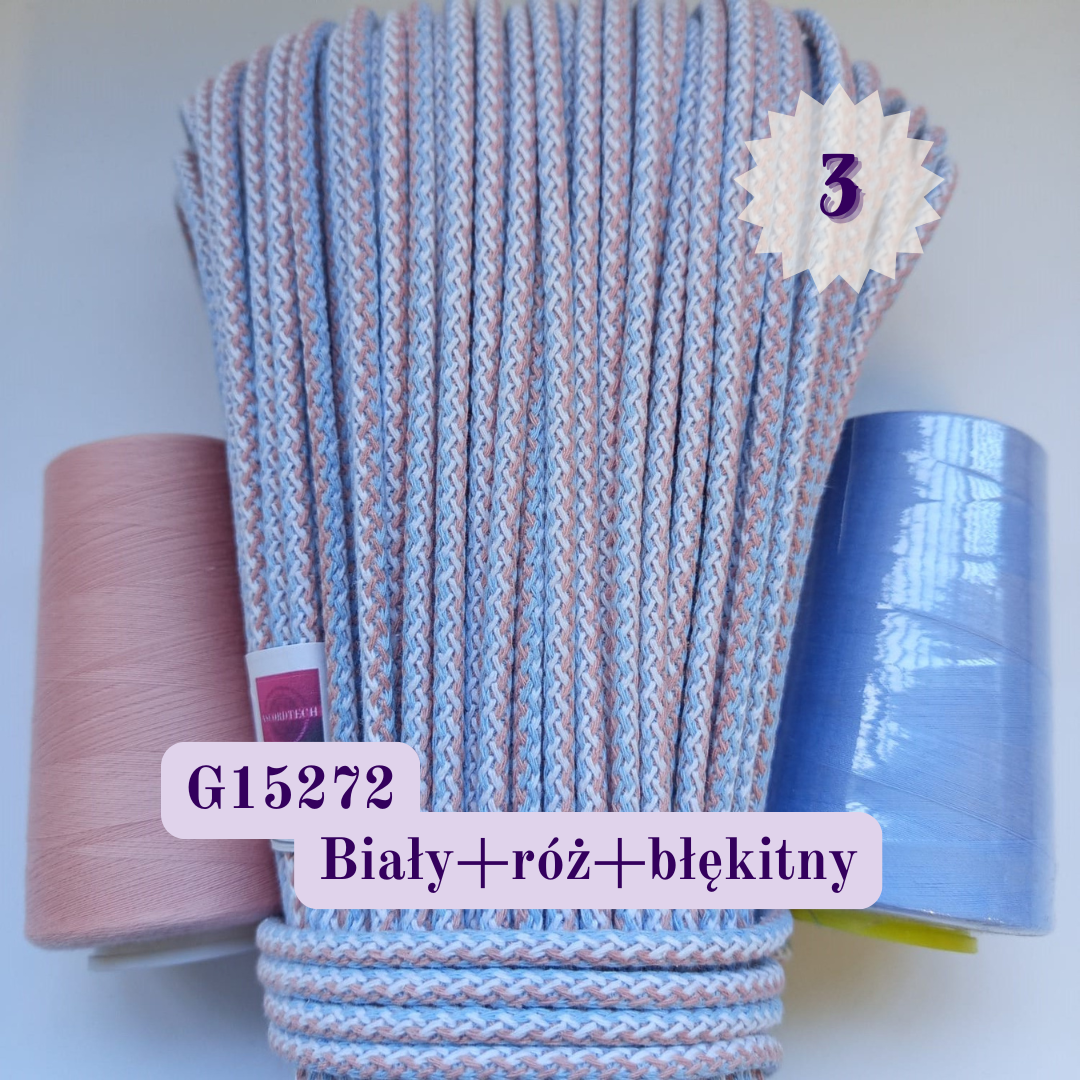 Melanż – kształt G - Sznurek do szycia 5 mm, 50 m