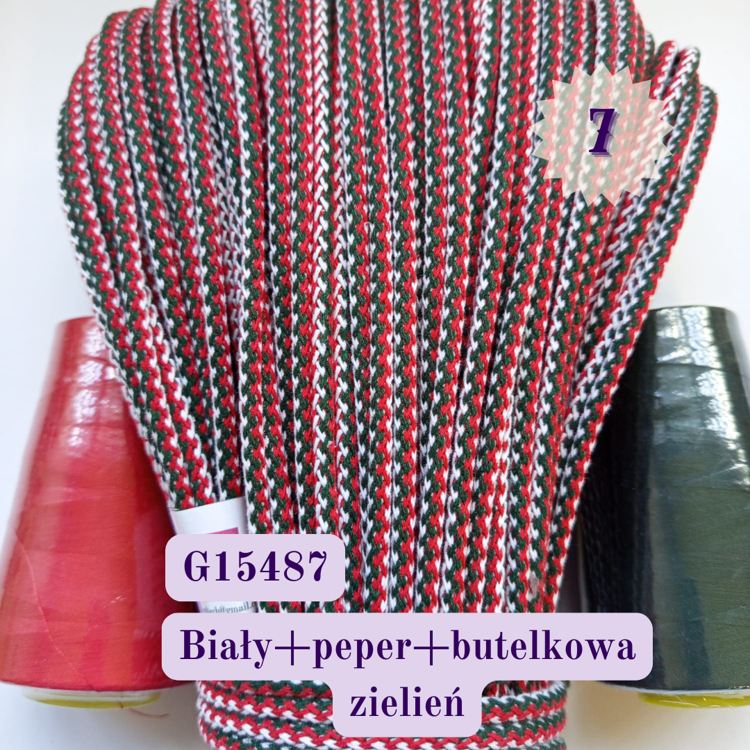 Melanż – kształt G - Sznurek do szycia 5 mm, 50 m