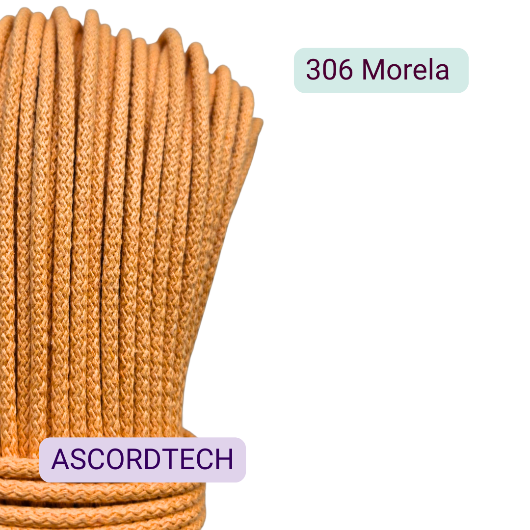 Morelowy sznurek bawełniany 5 mm Morela 306 – 50 m do szycia